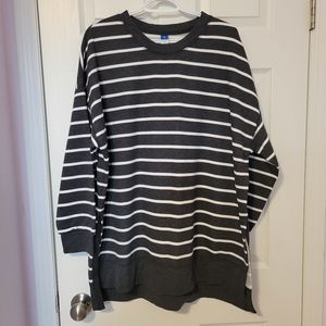 Old Navy XL Soft Stripped Sweaters White&Dark Grey / White&Black